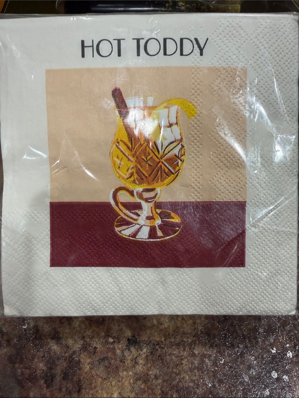 Beverage Napkins with Hot Toddy Recipe Print